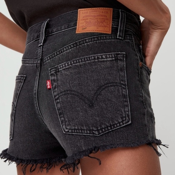 Levi's Pants - Levi's 501 Cut Off Button Fly Shorts in Trashed Black Size 29